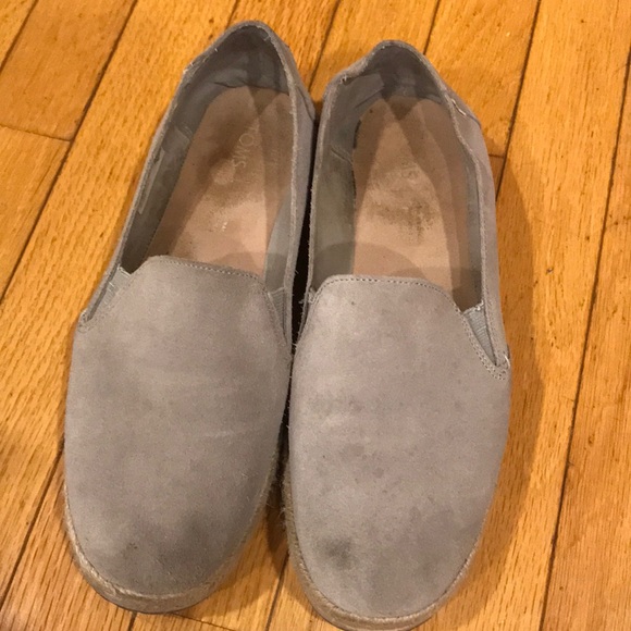 Women’s Gray espadrille toms shoes size 9 - Picture 2 of 4